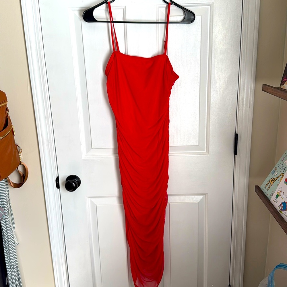 Wild Fable-Red Mesh Dress-Size Medium